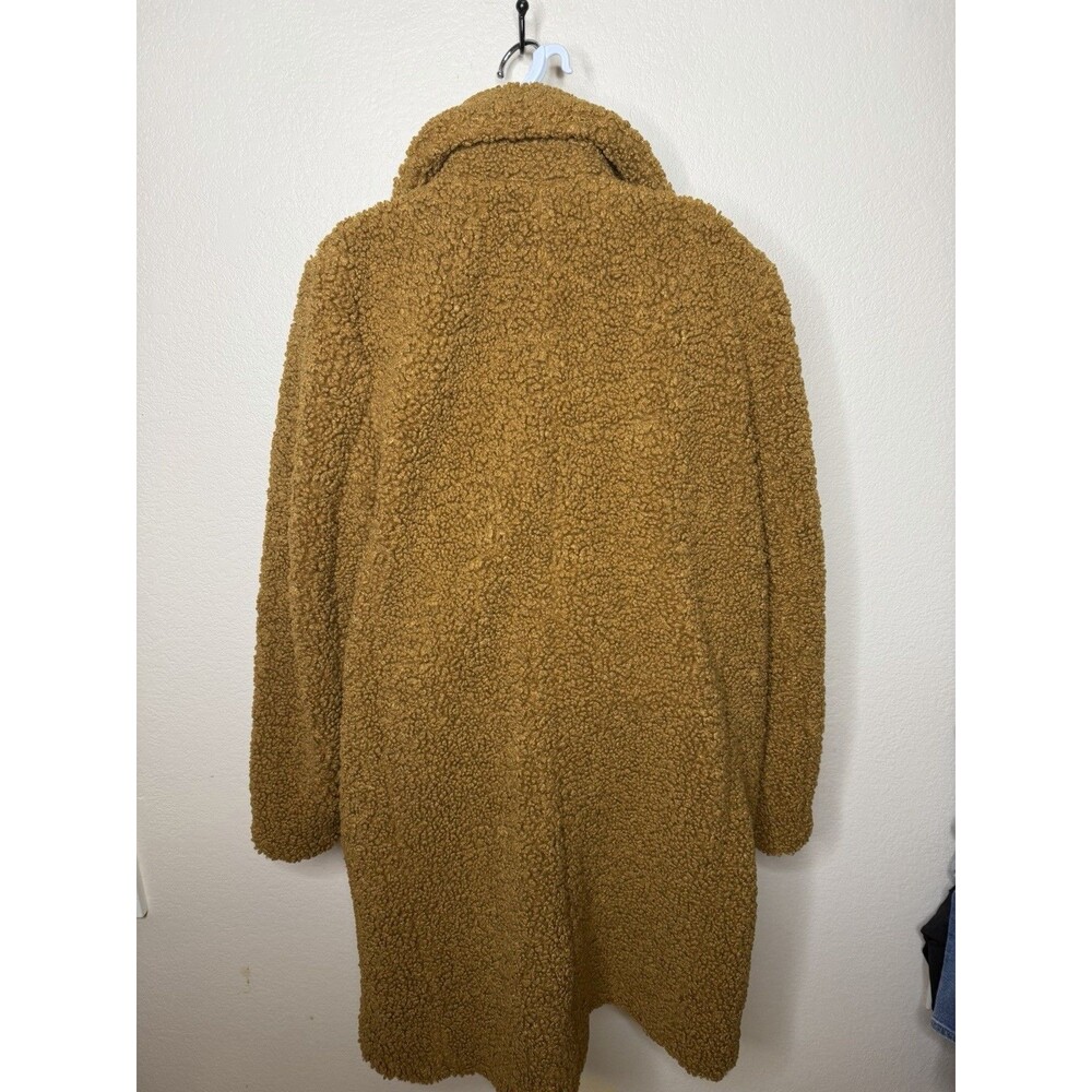 J.Crew Teddy Bear Sherpa Top Coat Warm Brandy Caramel Brown Sz Large #AB913 EUC - Picture 11 of 14